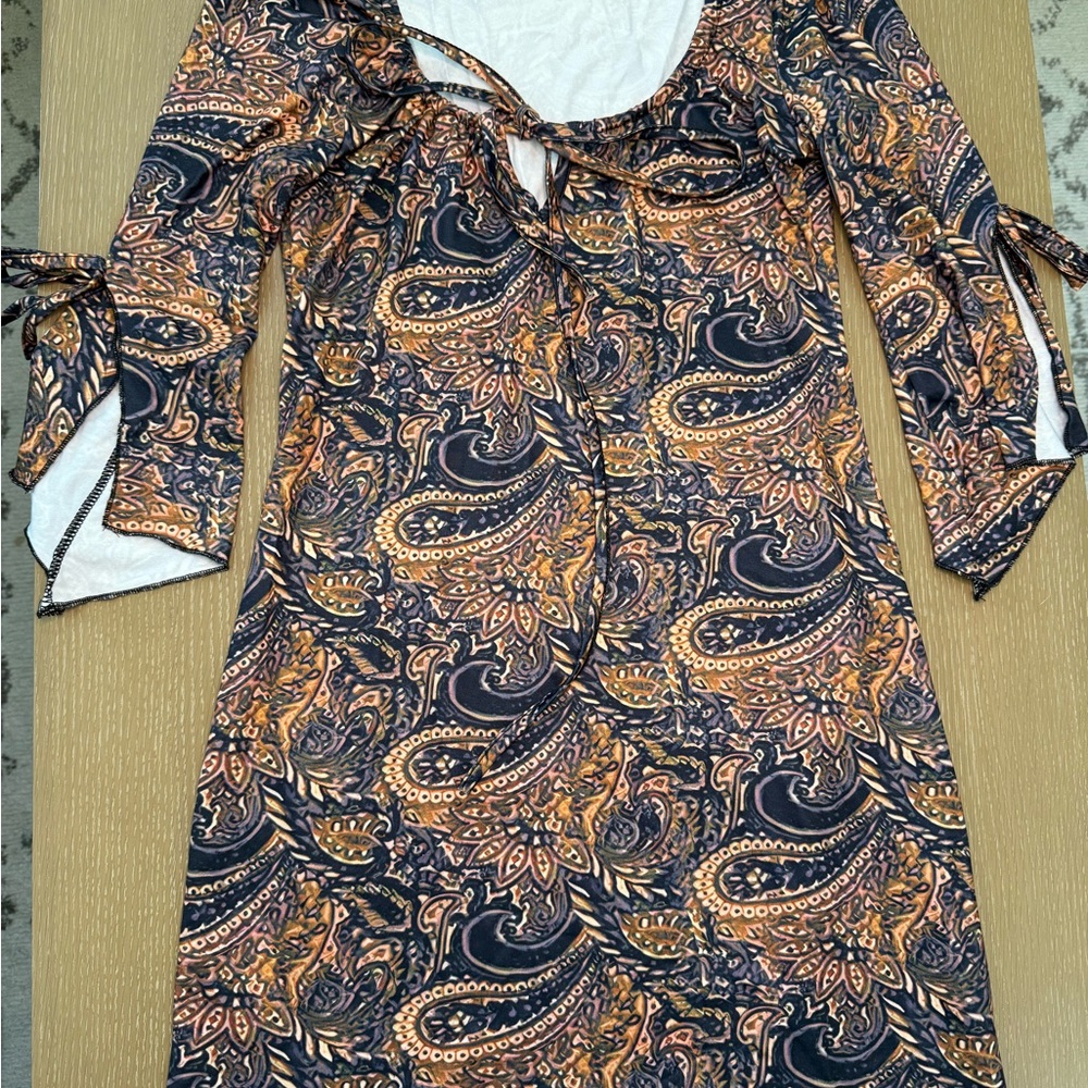 Elegant Paisley Print Dress